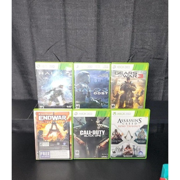Lot Of 6 Games HALO (Xbox 360) 3, 4, Gears Of War 3, Black Ops, End War, & More!